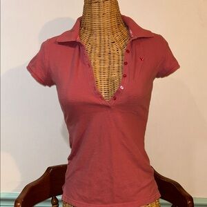 Y2K Aeropostale Women's Pink Polo Shirt